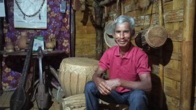 Rani Maring in his workshop at Pahambir in Ri Bhoi. Photo sourced from family