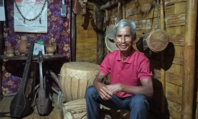 Rani Maring in his workshop at Pahambir in Ri Bhoi. Photo sourced from family