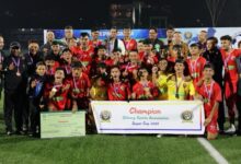 Shillong Lajong celebrate as SSA Super Cup 2025 champions. Photo sourced