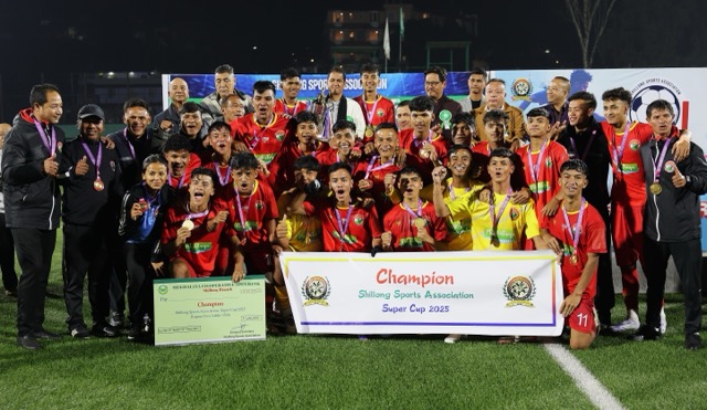Shillong Lajong celebrate as SSA Super Cup 2025 champions. Photo sourced